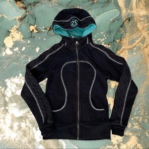 lululemon scuba hoodie sweater black and blue
